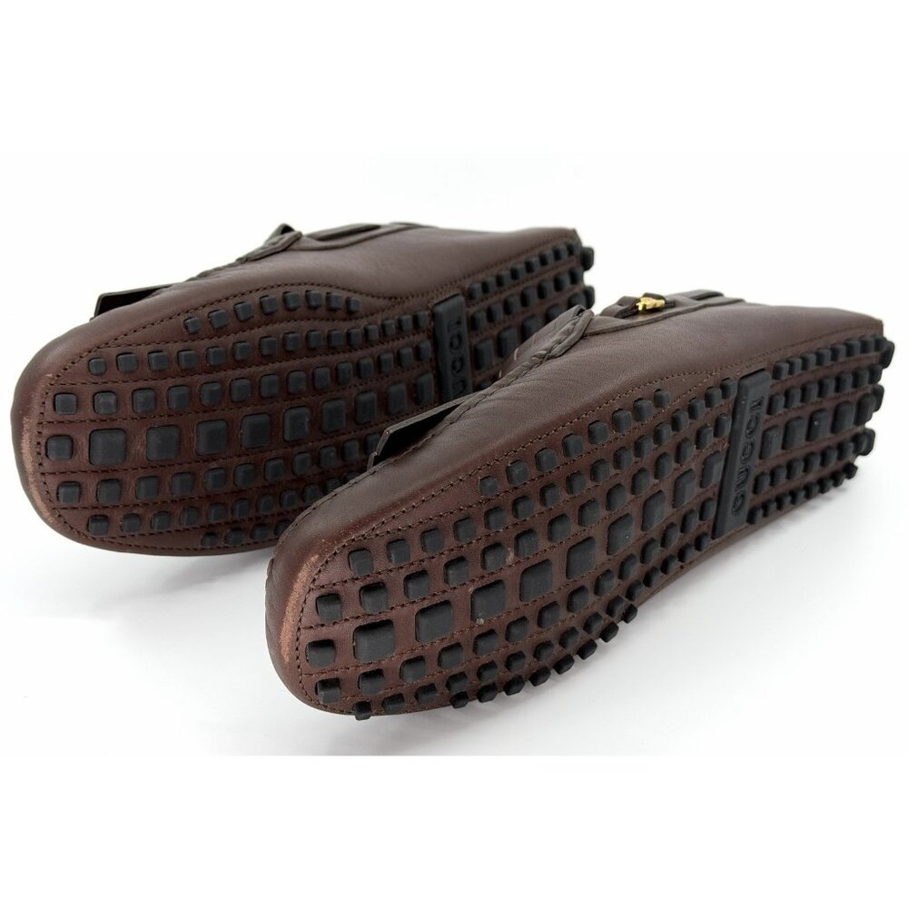 Gucci Shoes Mens Driver Interlocking G Logo Leather Moccasins Italy US Size 12 - Picture 13 of 16